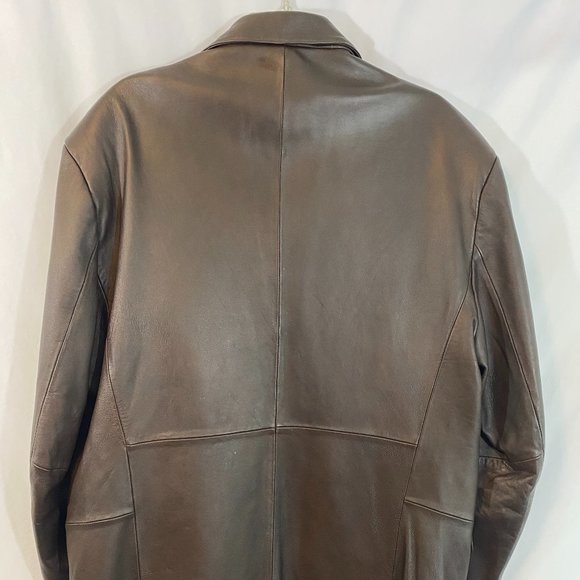 SOLD Stafford Brown Leather Blazer Jacket Vintage Mint Condition Men's - Picture 2 of 13